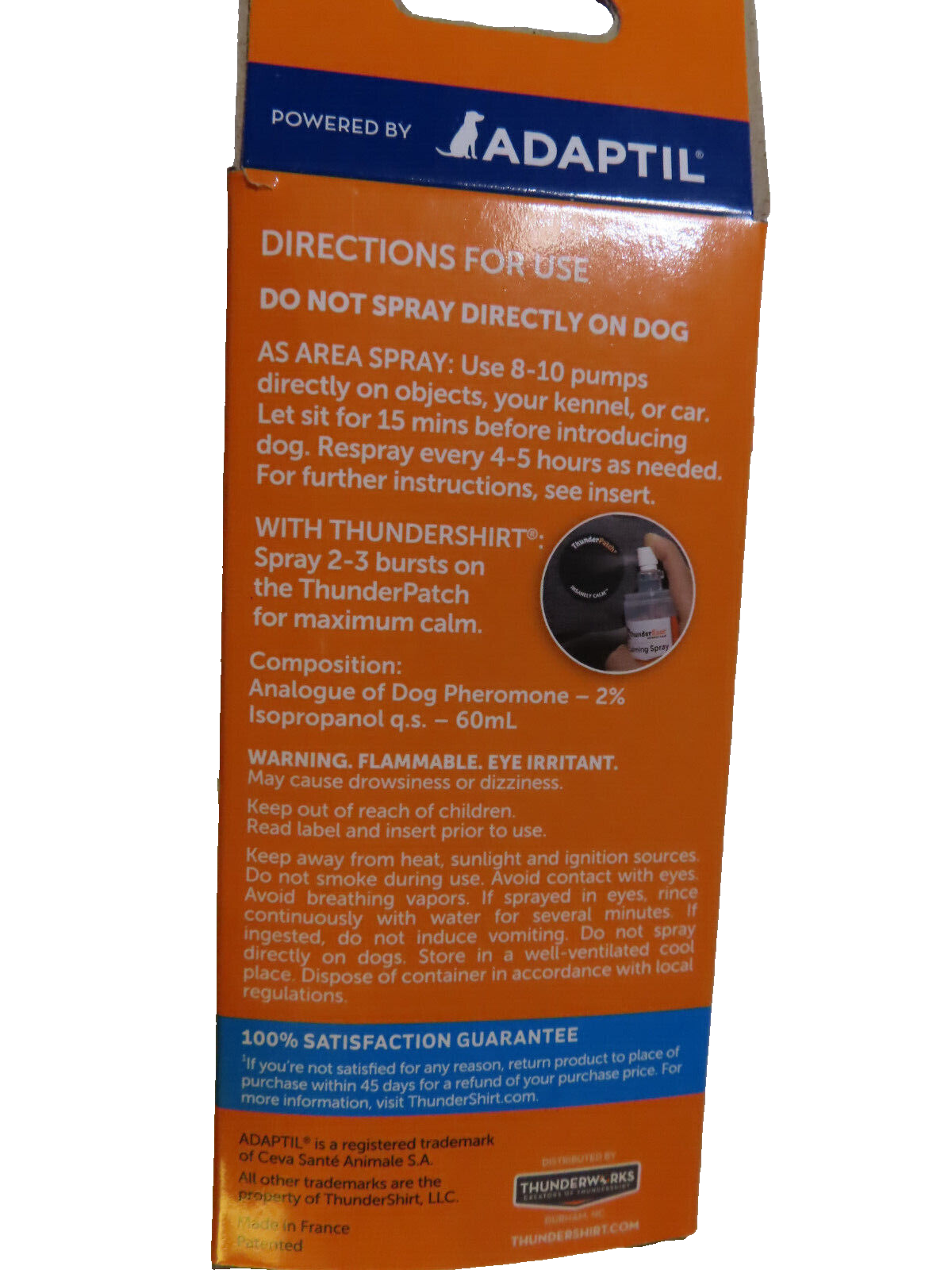 ADAPTIL THUNDEREASE DOG CALMING SPRAY BOTTLE 60 ml BRAND NEW