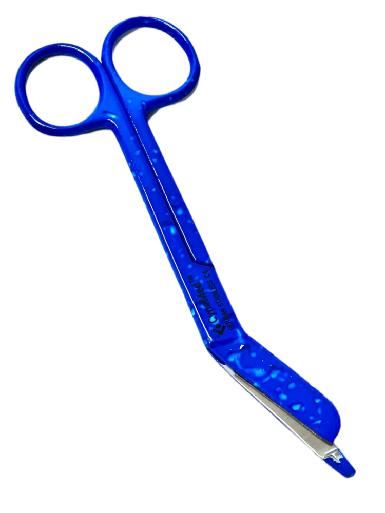 Bandage Scissors 5.5" Stainless Steel Blue Dew Drops Pattern