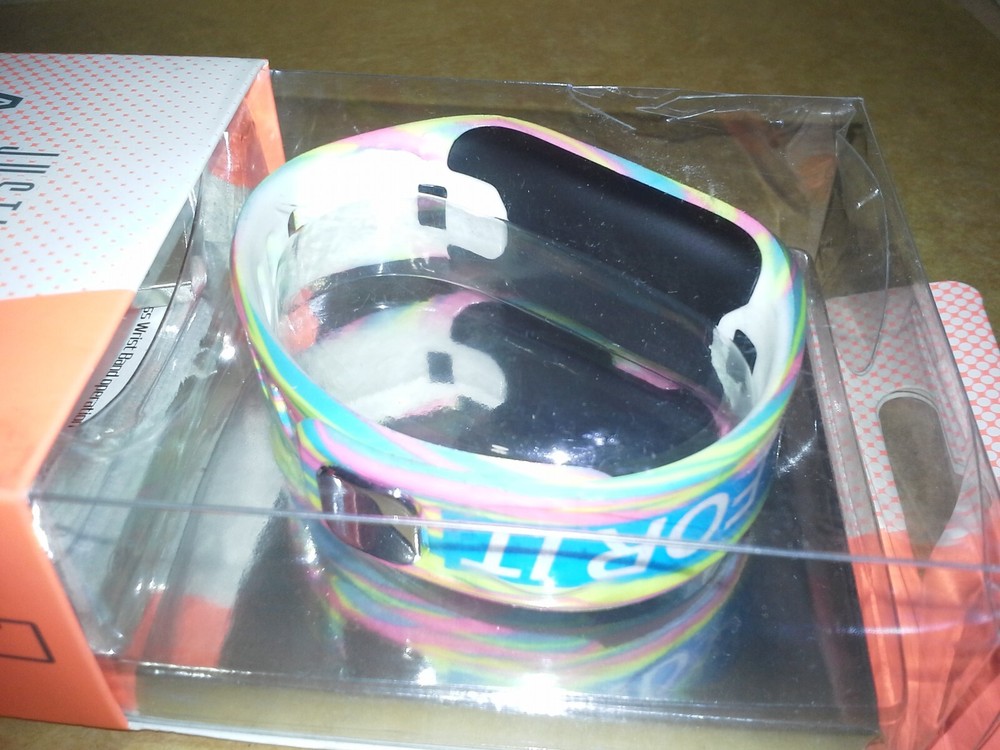 Justice Active Activity Tracker Multi-Color "Go For It" Band. Damage Box