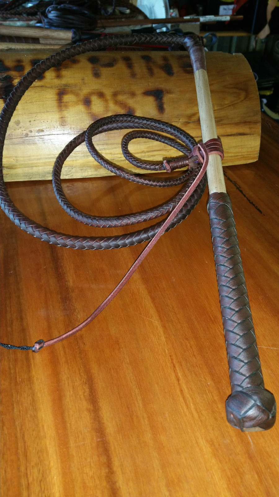 6ft 8 plait Kangaroo leather Stock whip Stockwhip