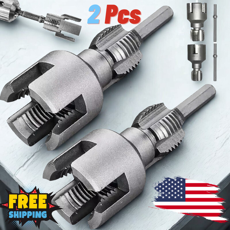 2pcs Integrated Internal & External Pipe Threading-Tool,PVC Pipe Threader Kit