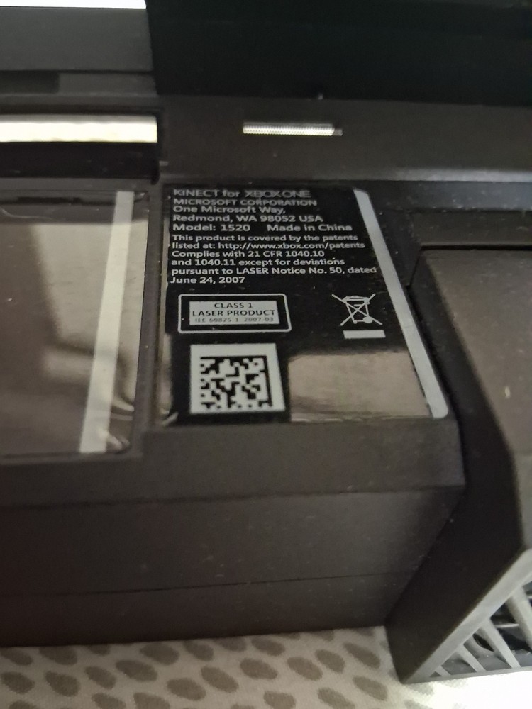 Xbox One Kinect Camera Motion Sensor Bar (Black, Model 1520) Tested