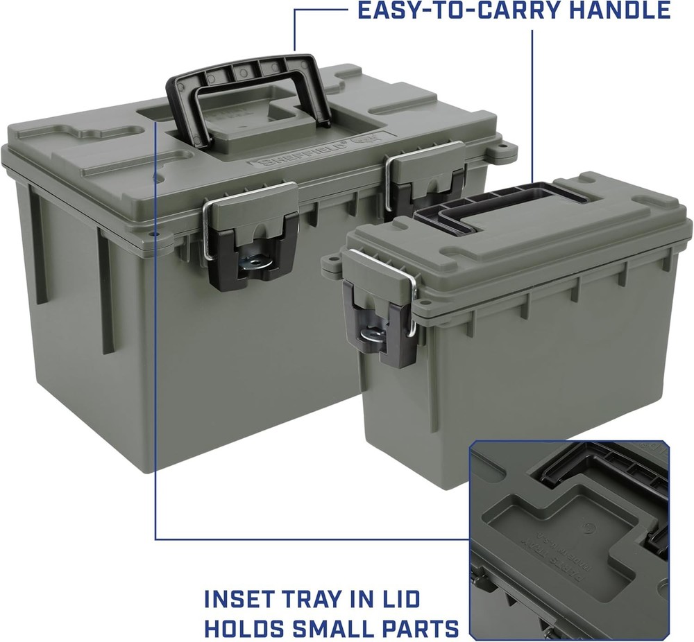 Stackable Storage Bins with Lockable Lids - 2-Pack Water-Resistant Containers