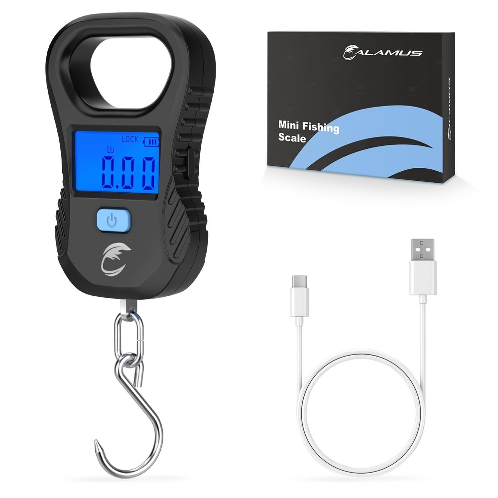Lightweight Fish Scale, Rechargeable Digital Scale with USB Cable, 55lb Capac...