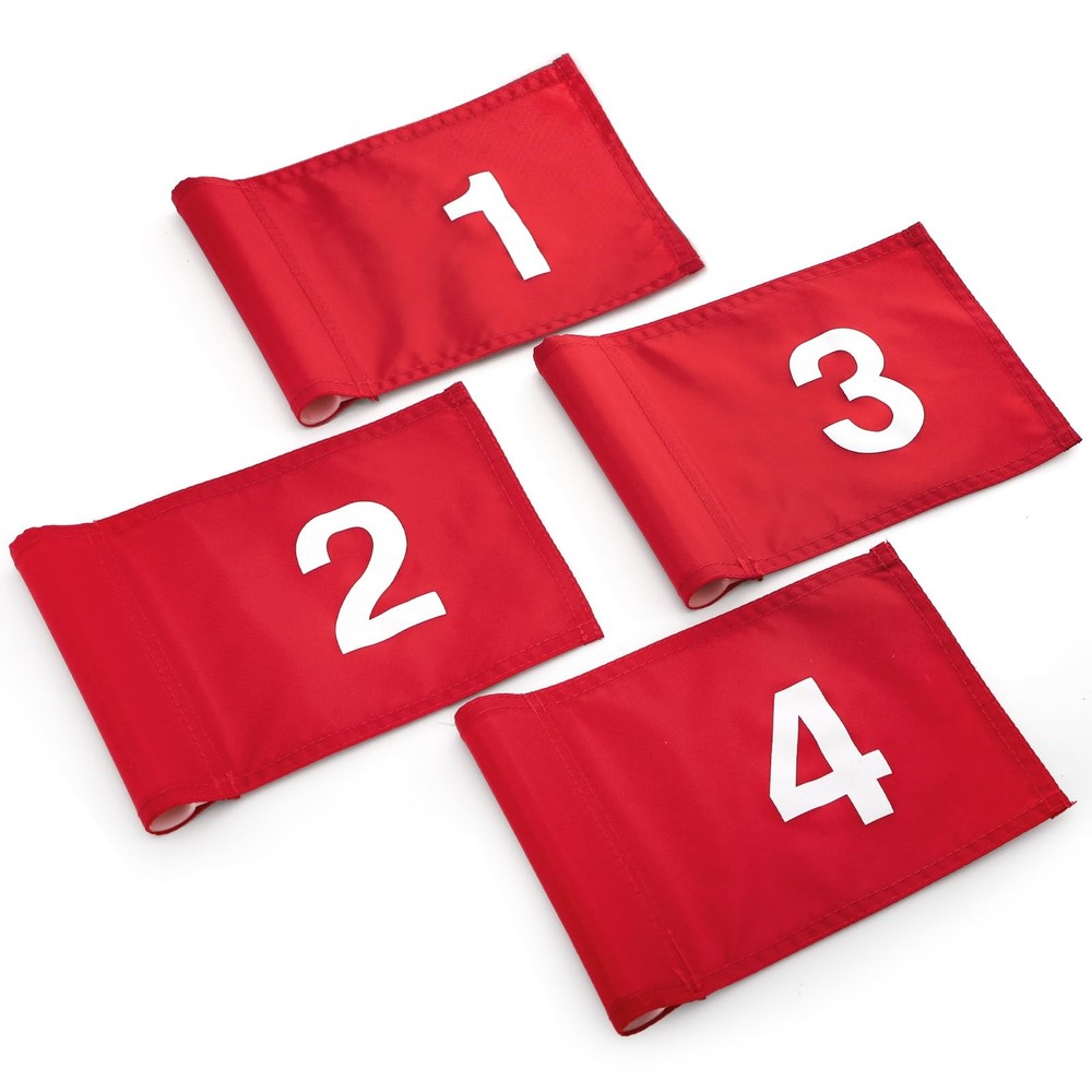 4Pcs Numbered Golf Flag with Tube Inserted