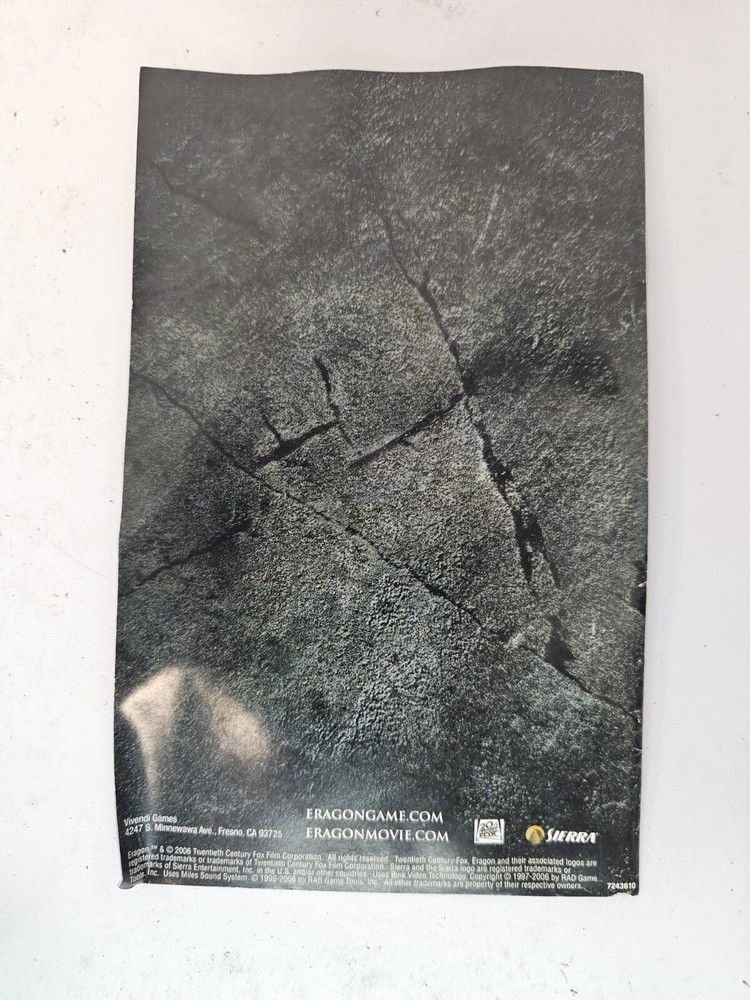 ps2 eragon manual only