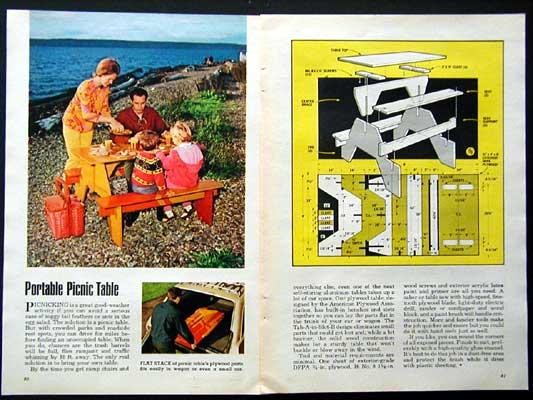 Picnic Table Knocks down Flat HowTo Build PLANS Portable Rendezvous Ready