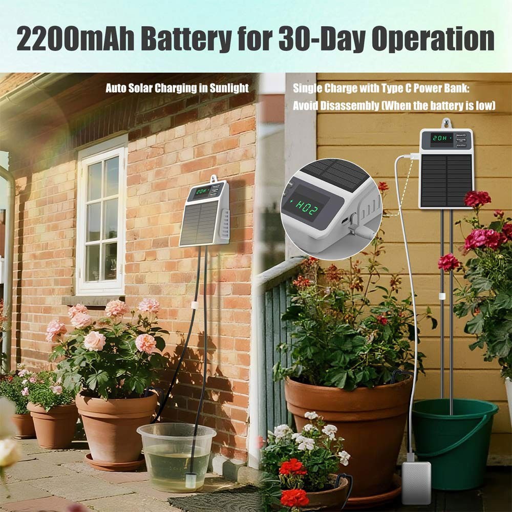 NEW Solar Automatic Plant Irrigation Timer Watering Set Irrigation System