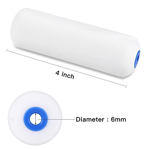 Foam Paint Roller - Small Paint Roller, Mini Paint 10 Pcs 4" Double-rounded