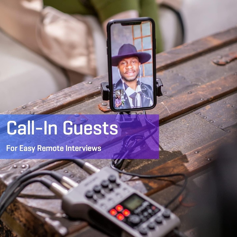 Battery Powered Podcasting Device with 4 XLR Inputs and Remote Interview Support