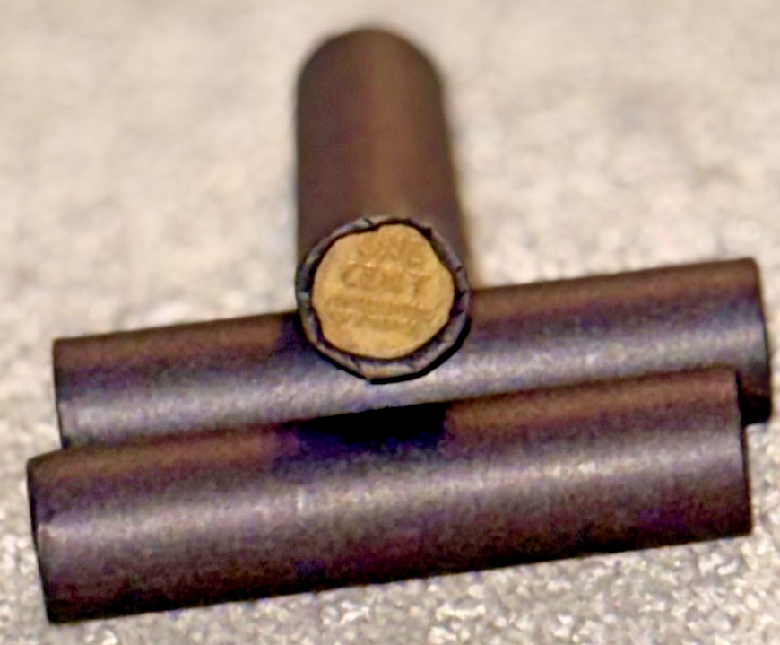 wheat penny black roll lincoln cent unsearched mixed dates mint marks bu