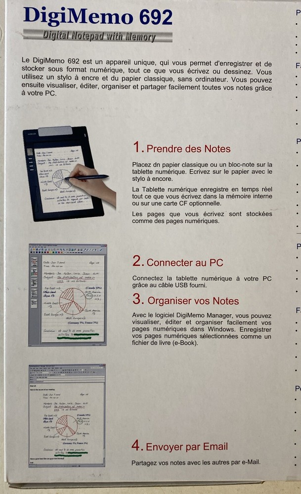 ACECAD DigiMemo 692 Digital Notepad Write On Paper e-Mail Factory Sealed