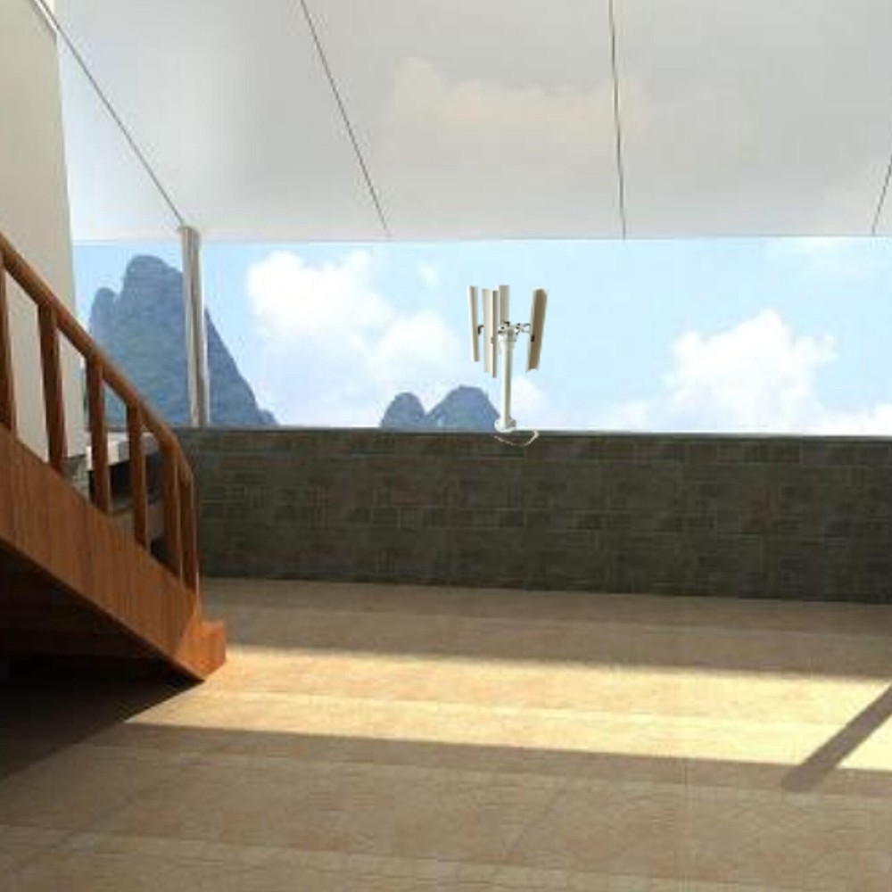 3-Phase Vertical Axis Breeze Wind Turbine Model Permanent Magnet Generator PMSG