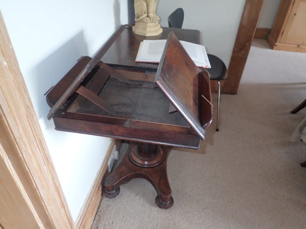 Antique Mahogany Extending (height) Double sided Reading table