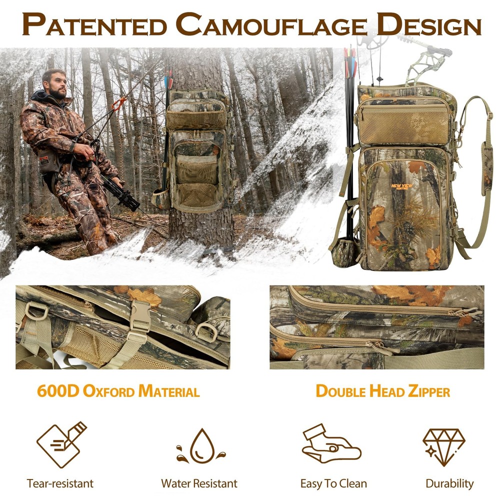 Deer & Elk Hunting Backpack with Spacious Bow Compartment, Features Expandabl...