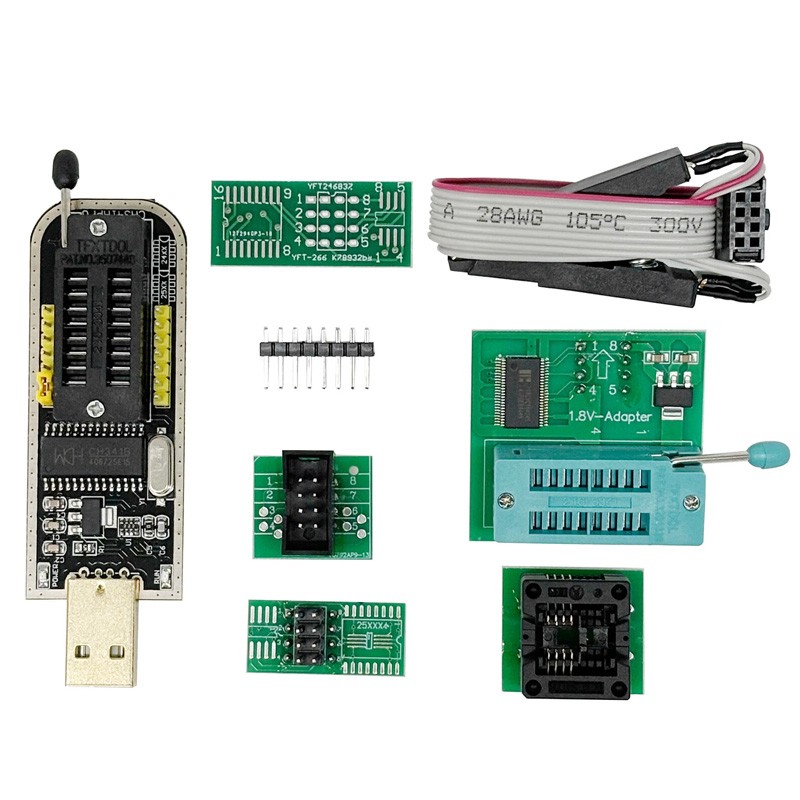 EEPROM BIOS USB Programmer CH341A + SOP8 Clip + 1.8V Adapter + SOP8 Adapter