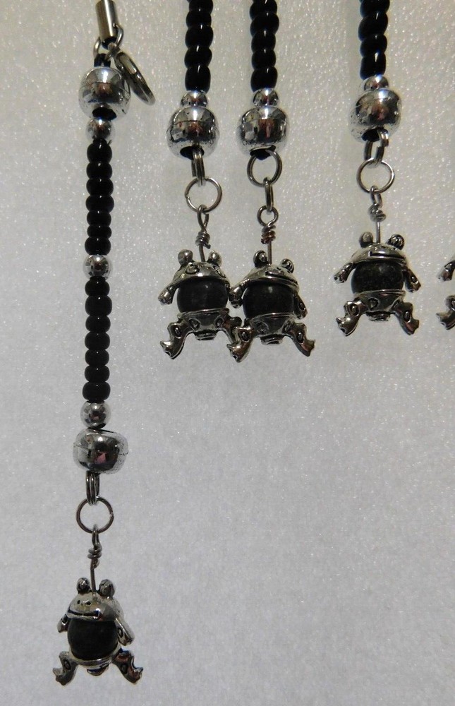 Beaded Dangler Hanging Frog For Junk Journal Purse Backpack Notebook