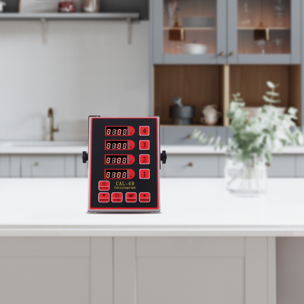 4 Channel Kitchen Timer 110V Commercial Digital Kitchen Timer 3 Stages Reminder