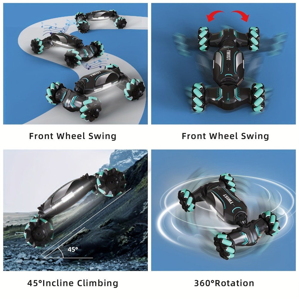 1pc 2.4G Remote - Controlled Deformable RC Twist Drift Car