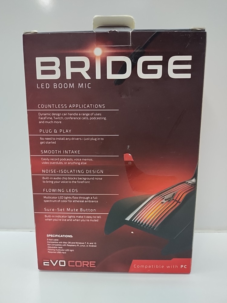 bridge gaming boom mic for pc, .new box damage