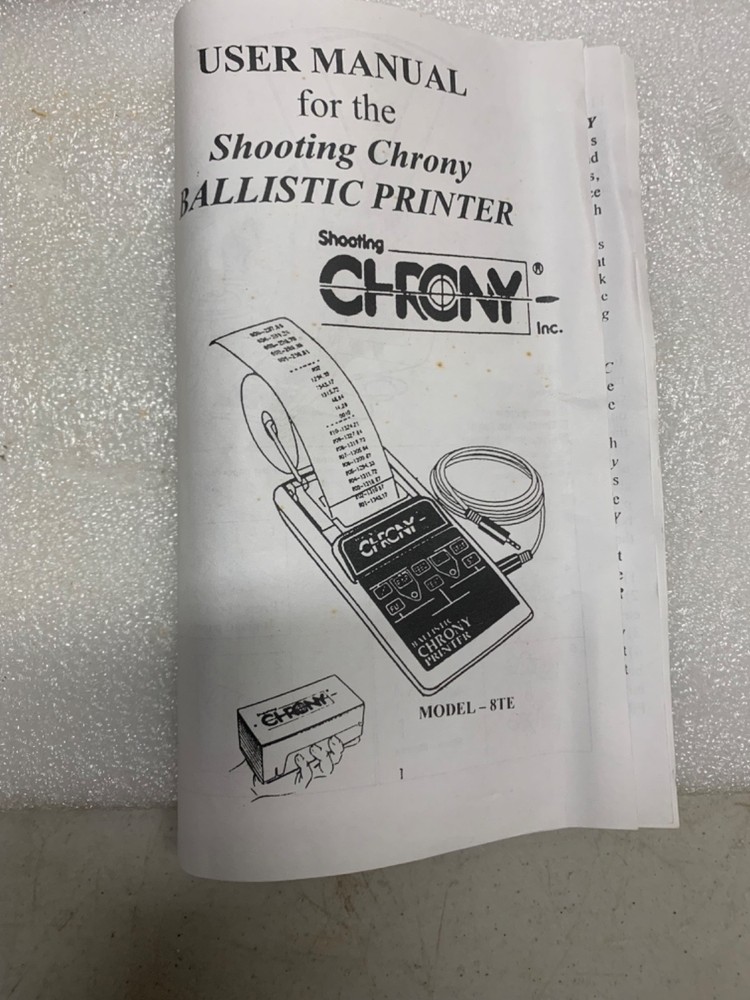 Shooting Chrony Chronograph Ballistic Printer W/ cable
