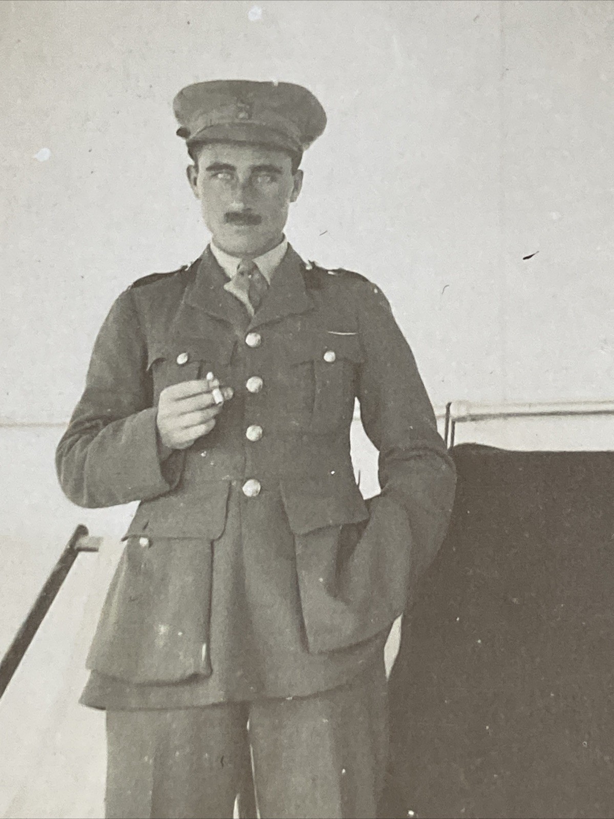 WWI era Photo Army Officer Portrait 8x5cm