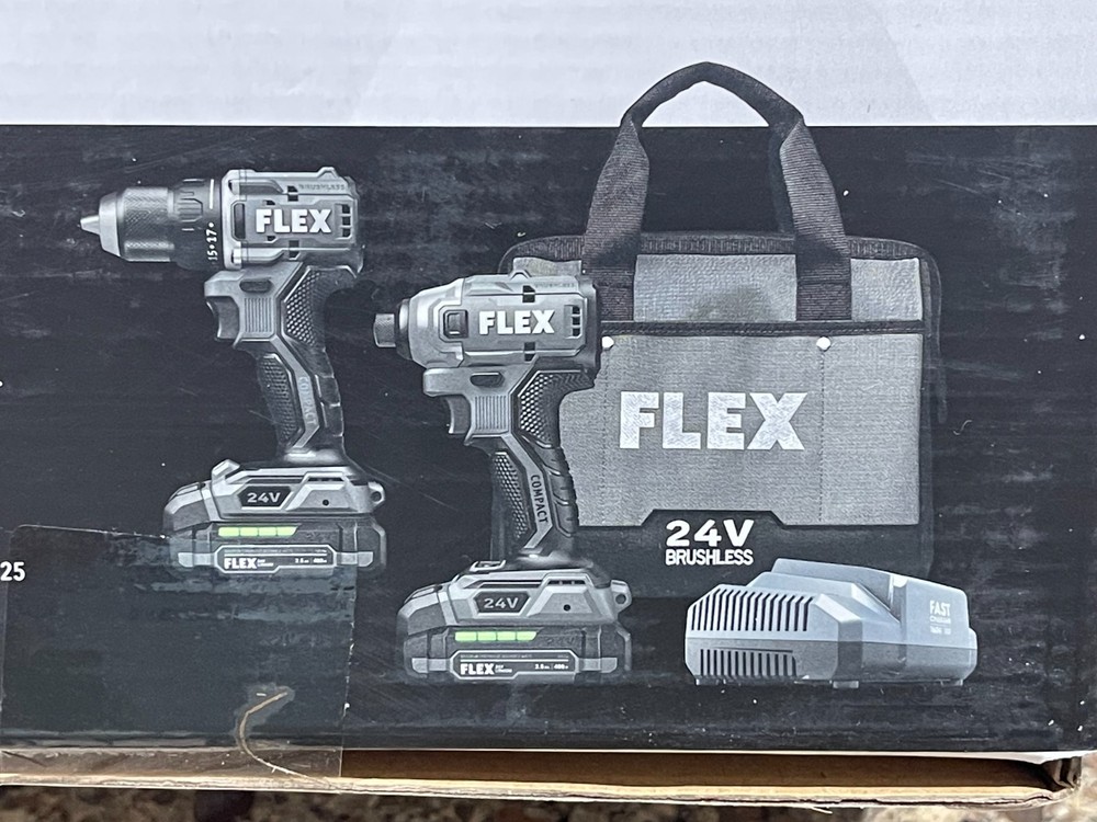 NEW! Flex 24V Compact Drill Driver & Compact Impact Driver Combo Kit - FXM205-2A