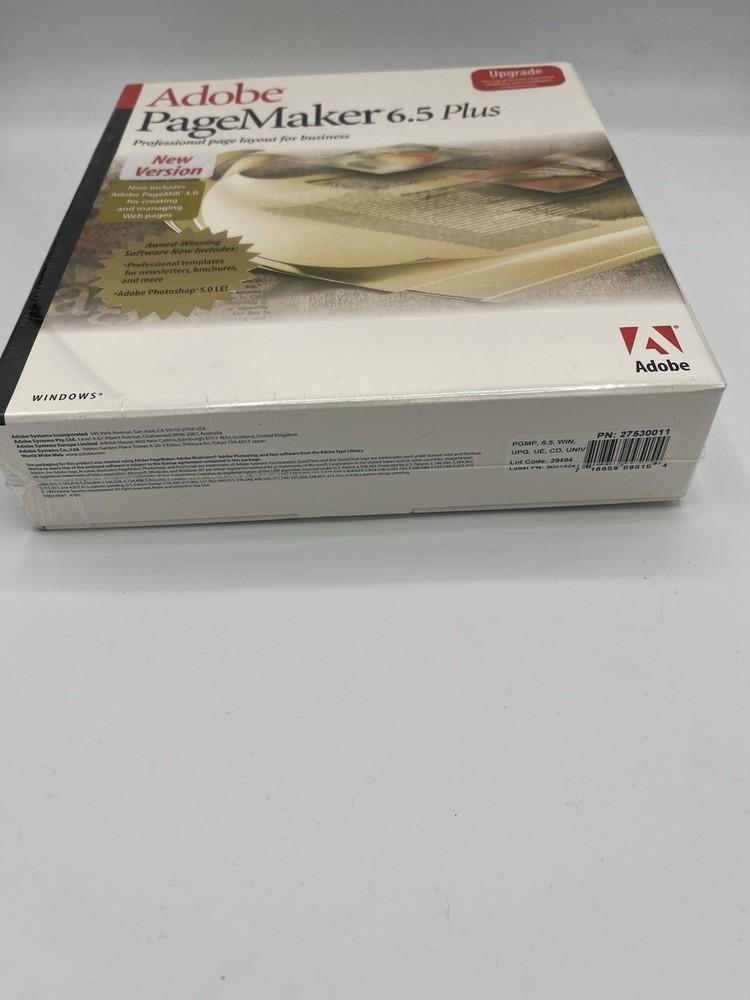 Adobe PageMaker 6.5 Plus Windows Upgrade Professional Page Layout Software NEW