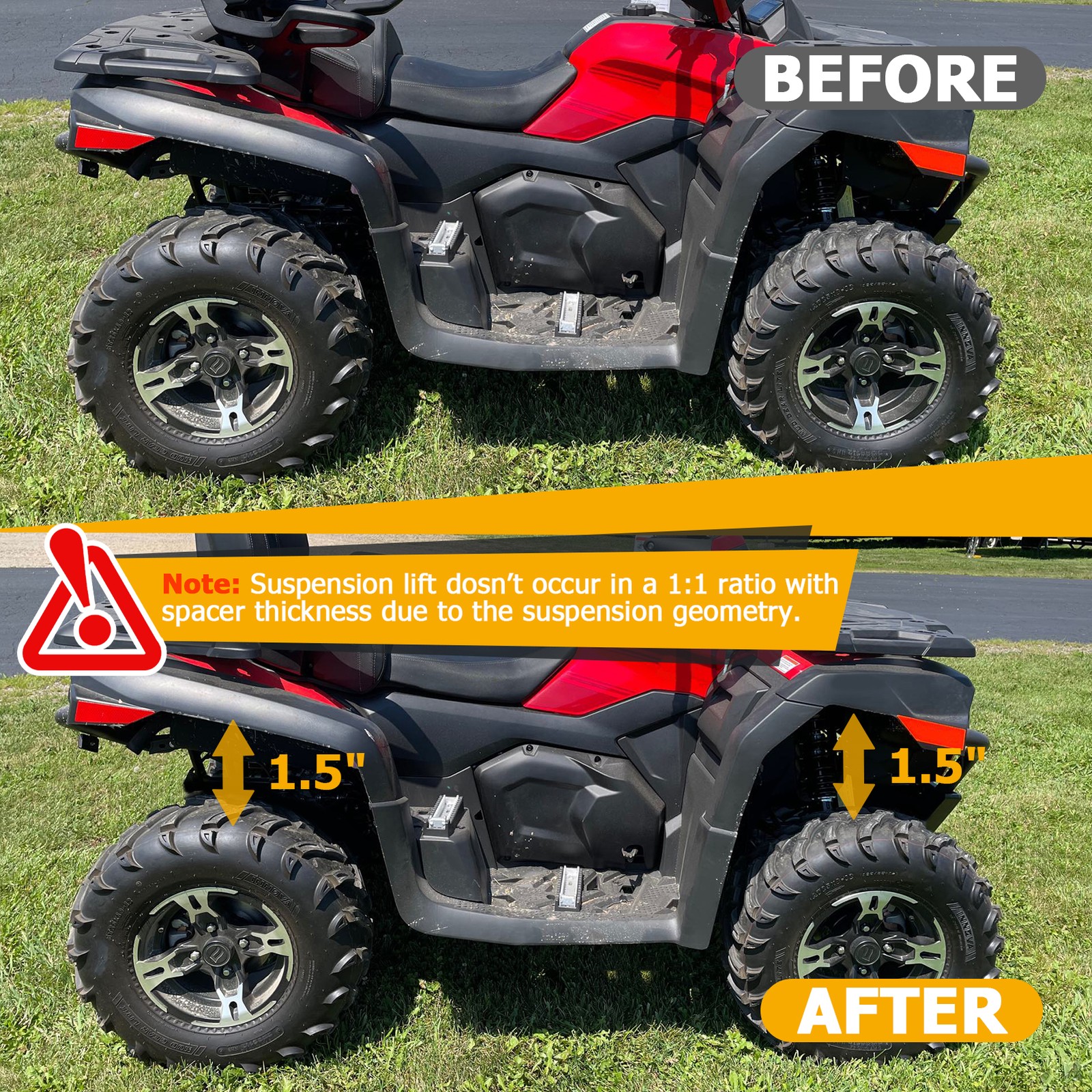 Front & Rear 1.5" Full Leveling Lift Kit For CFMoto CForce 600/600 Touring 2020+