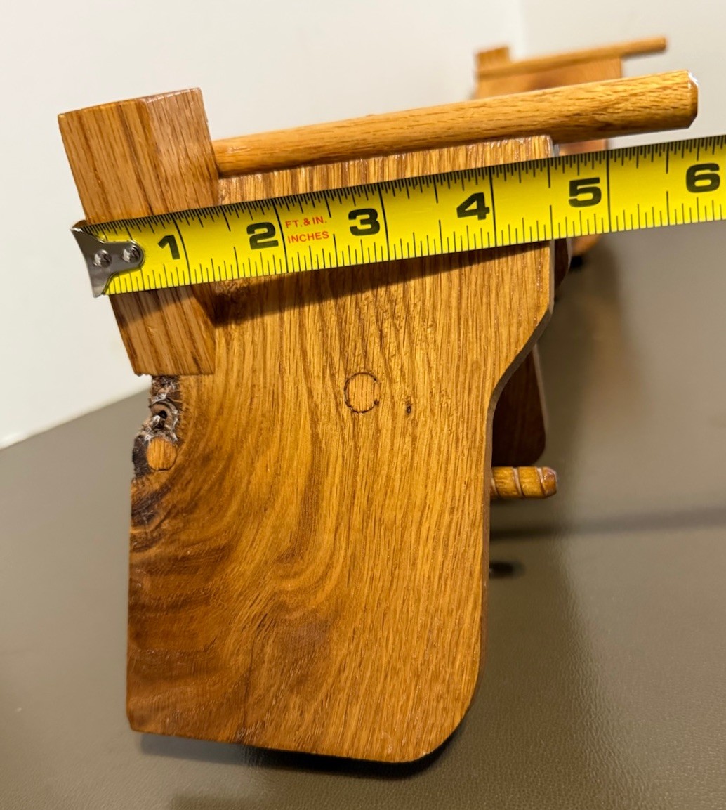 Handmade Double Birdhouse Shelf / Coat rack Carved Wood Hooks Vintage