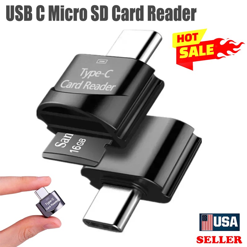 Type C Micro SD Card Reader, USB C to Micro SD SDHC SDXC OTG Memory Reader Mini