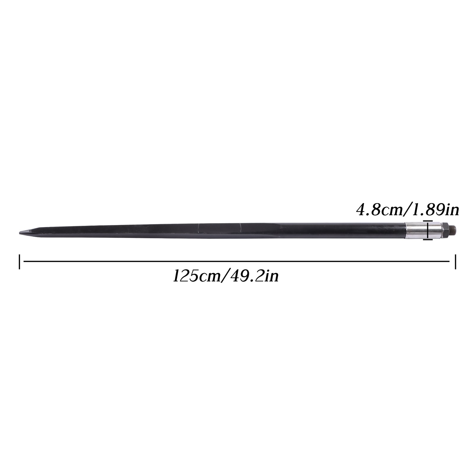 49In Hay Spike Bale Spear 4500lbs Capacity Spike Fork For Tractor Black 2 Pcs