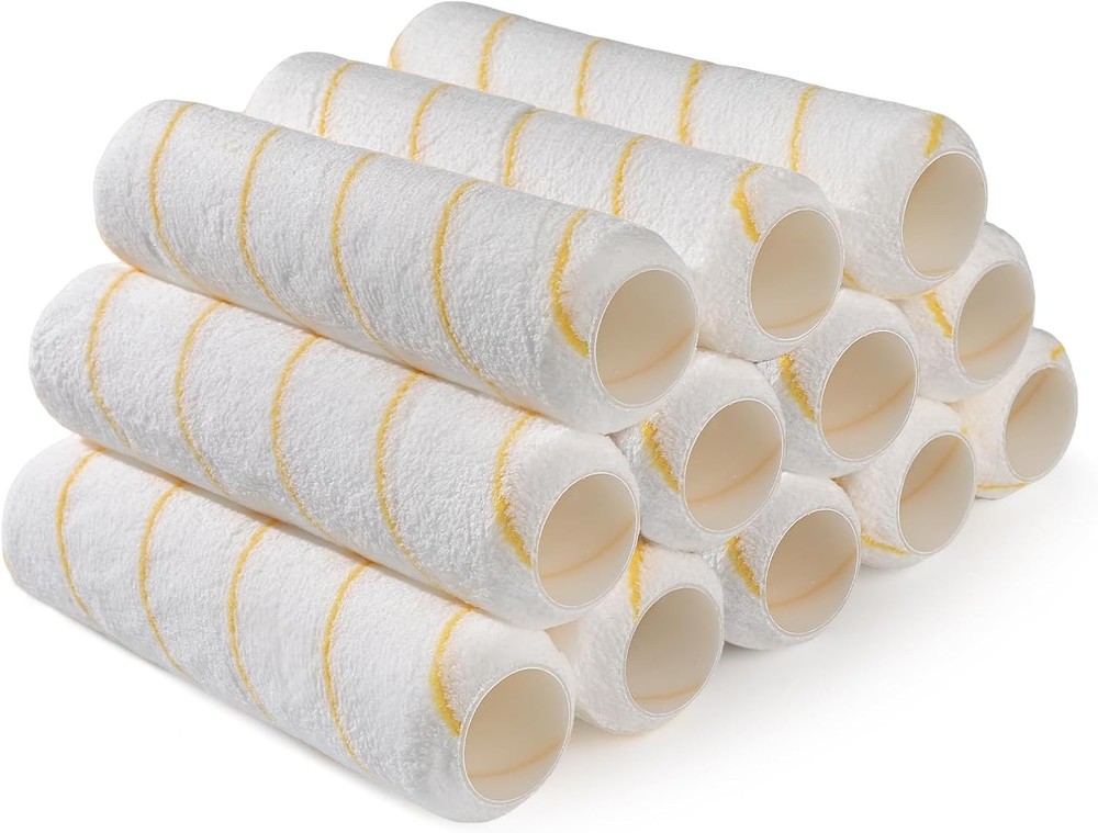Paint Roller Covers, 12 Pack, 9 Inch Microfiber Paint Roller, 3/8" Nap Covers fo