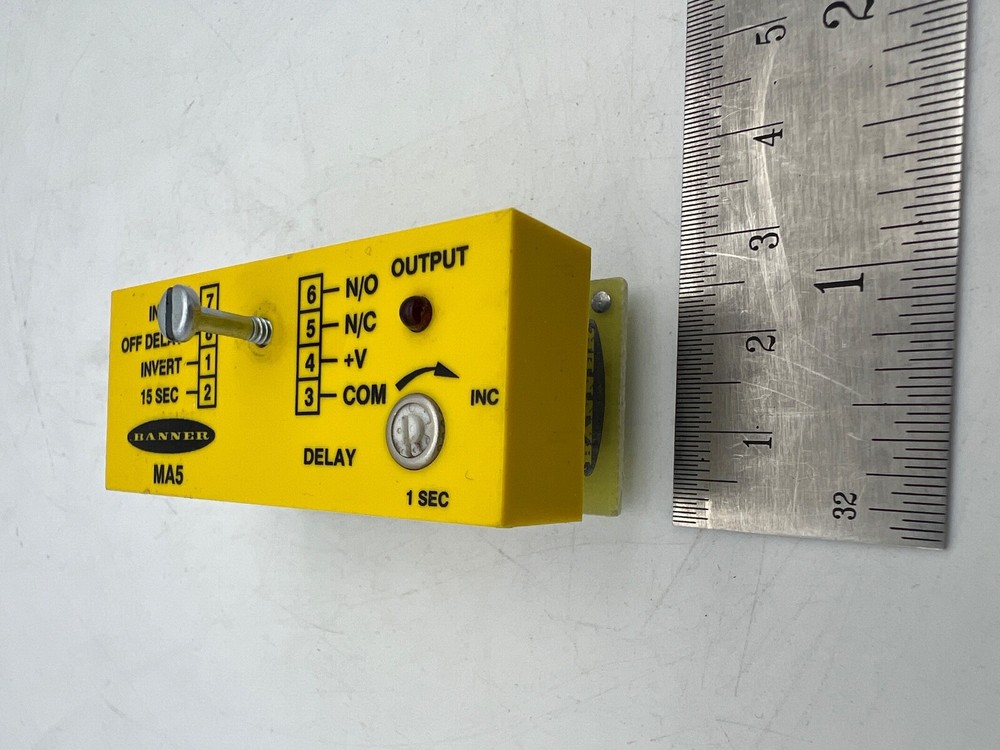 Pair BANNER MA5 Adjustable Delay Module with RS8 Socket Base Logic Board Lot USA