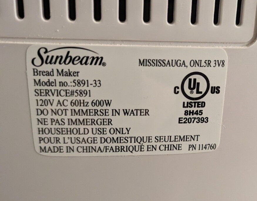 Kneading Blade Paddle for Sunbeam Bread Maker Machine Model 5891-33 only (S)