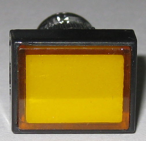 Panel Mount Rectangle LED Indicator - Amber - Plastic Case - 12 VDC - 12mm Mount