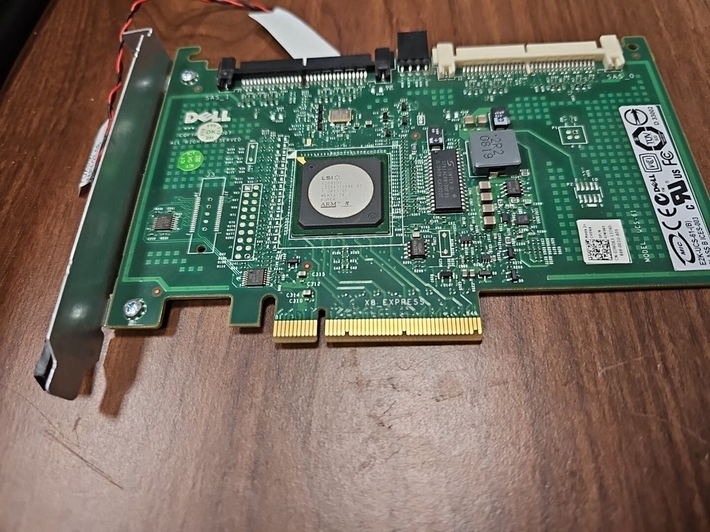 DELL POWEREDGE E2K-UCS-61-B JW063 SAS PCI-E RAID CONTROLLER CARD PERC 6/iR