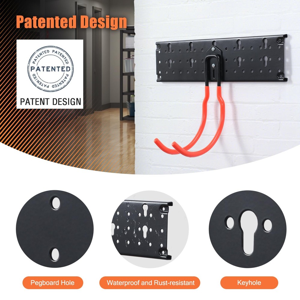 Ultrawall Multi-Storage Garage Hooks, Utility Rack Upgraded 3rails+ 14hooks
