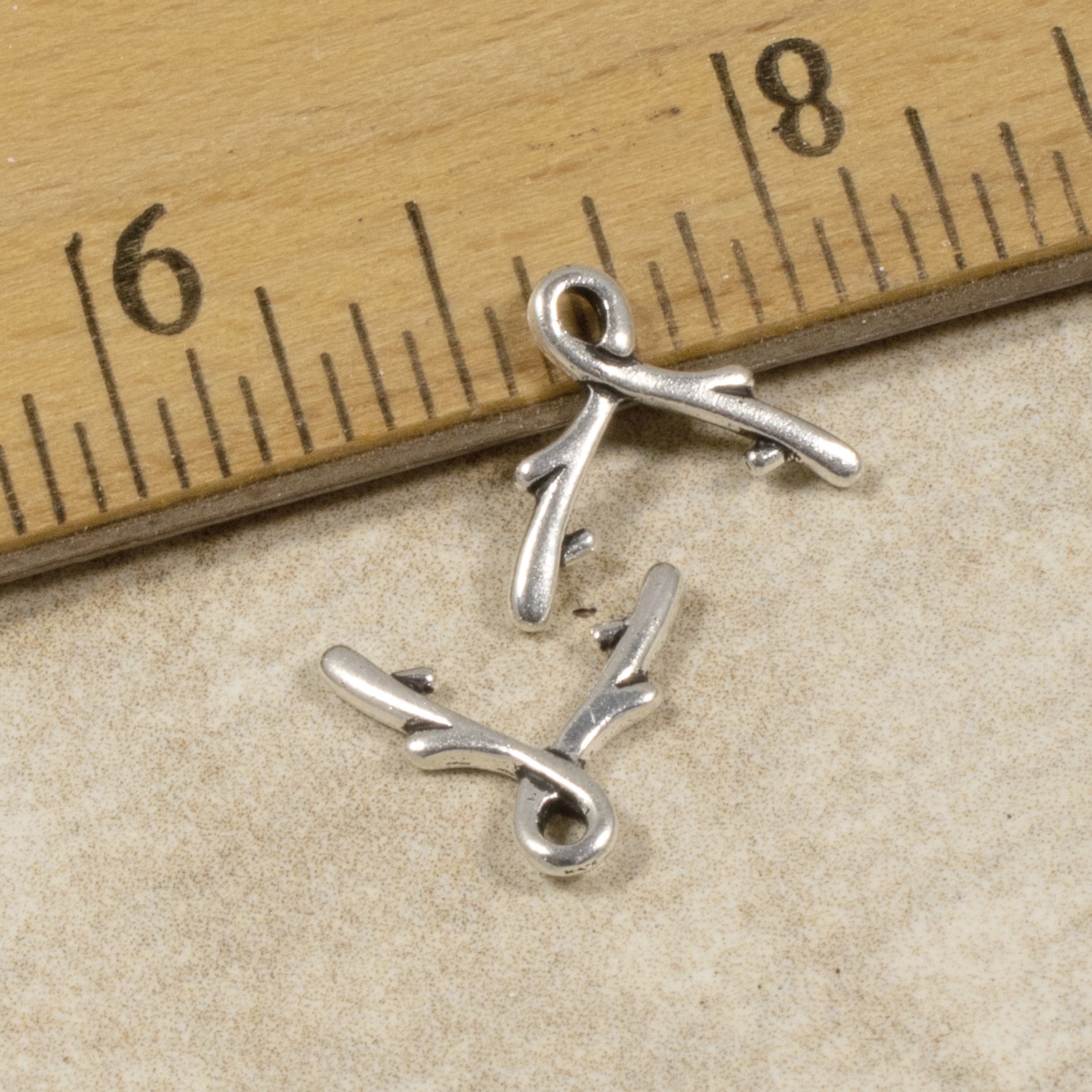 4 Silver Vine Briolette Bails -Crystal Bead Holders & Pendant Converters