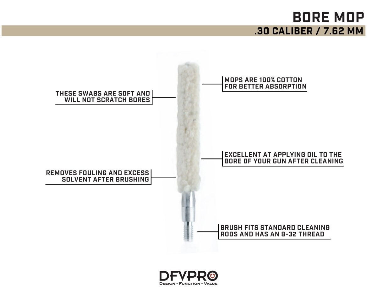 10 Pack of .30 Caliber Bore Mops for Gun Cleaning and Maintenance