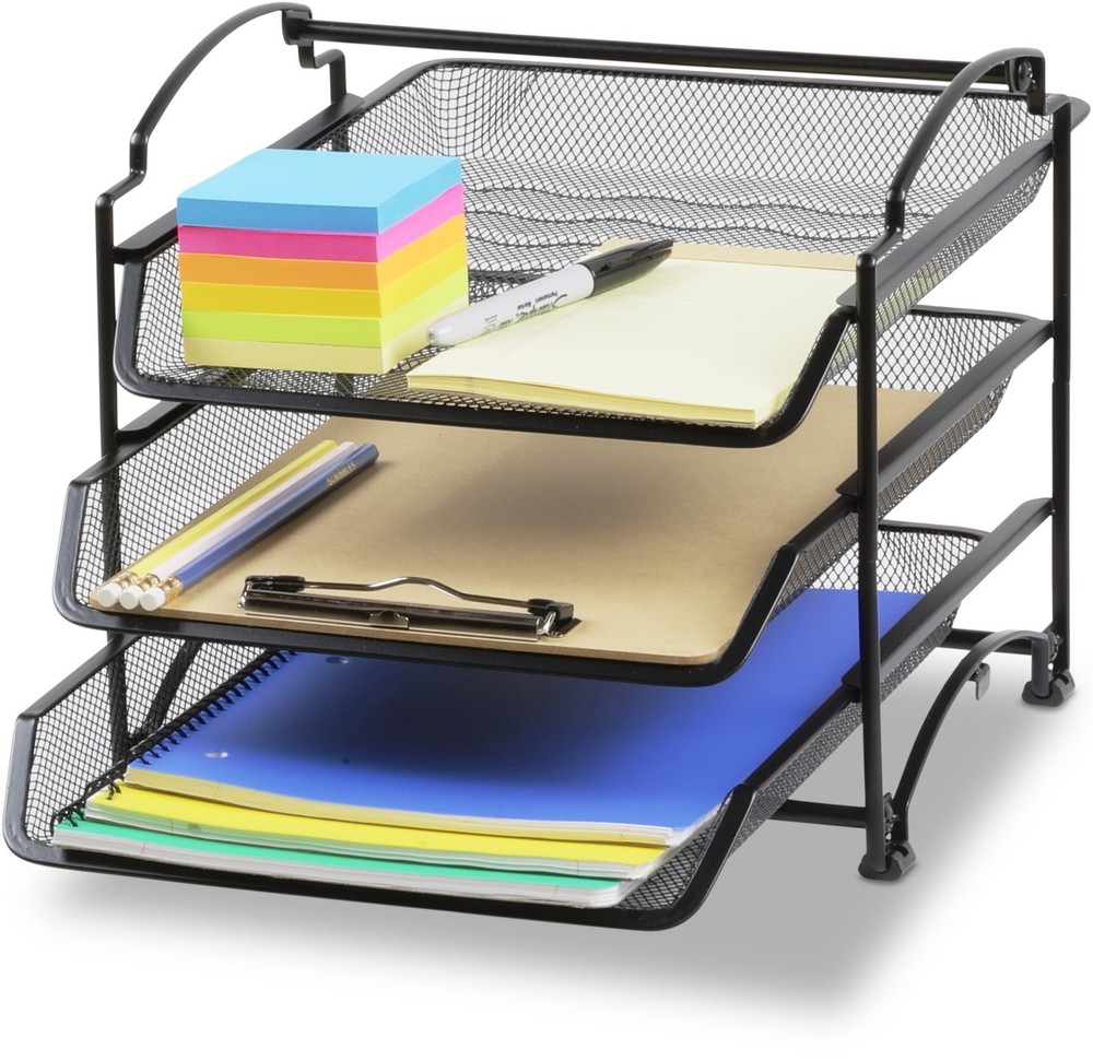 Simple Houseware 3-Tier Stackable And Sliding Desktop Document Letter