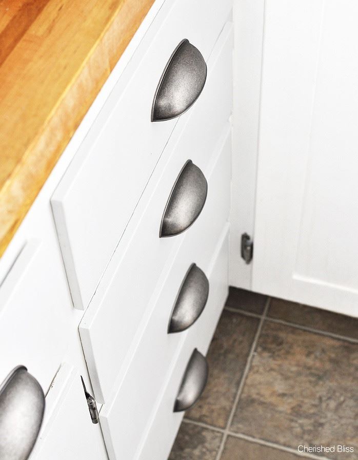 2-1/2" or 3" Dual Mount Cup Pull Antique Iron