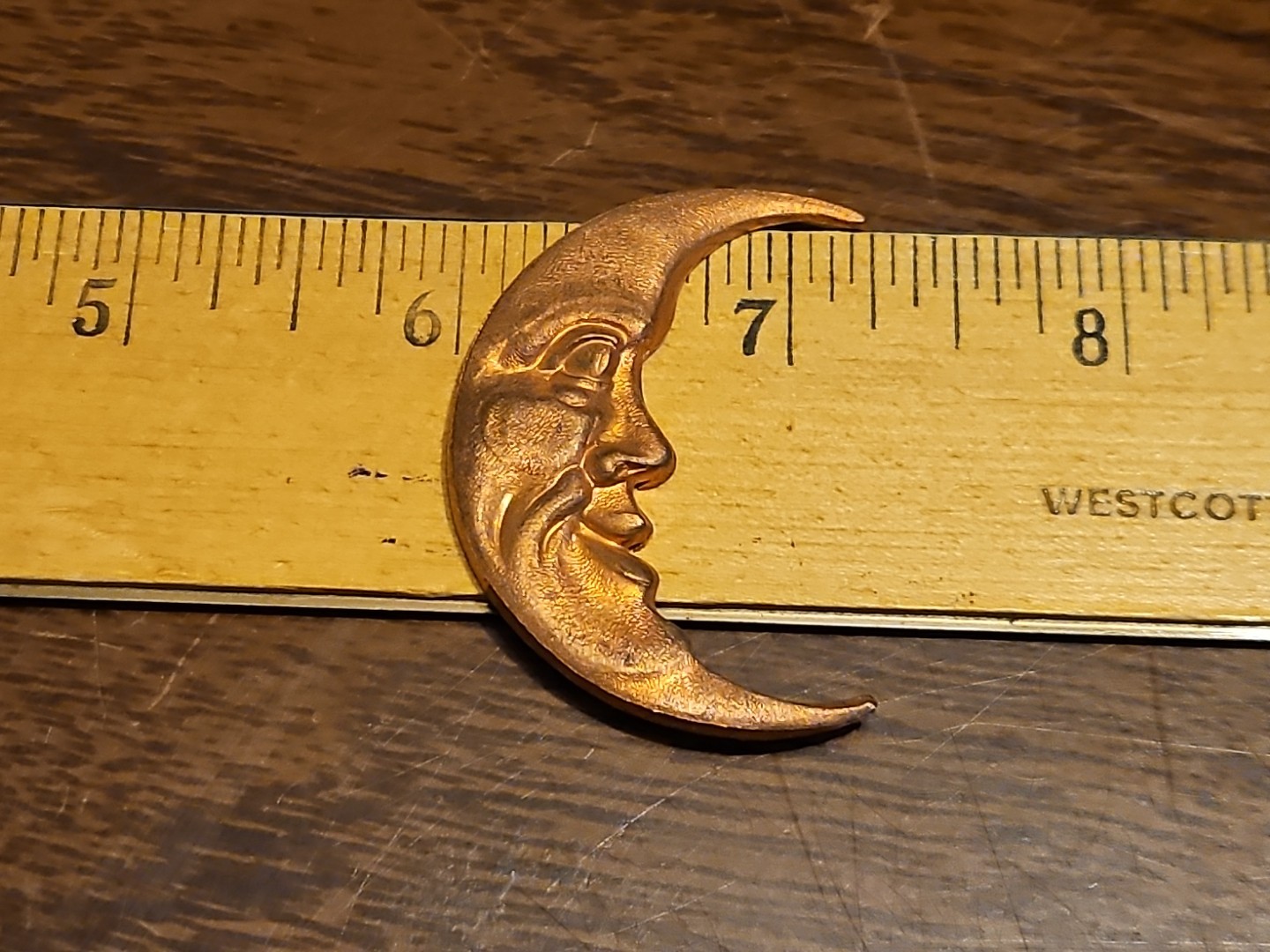 Lot Of 10 Half Moons France Vintage 60s Brass Stampings Findings Jewelry