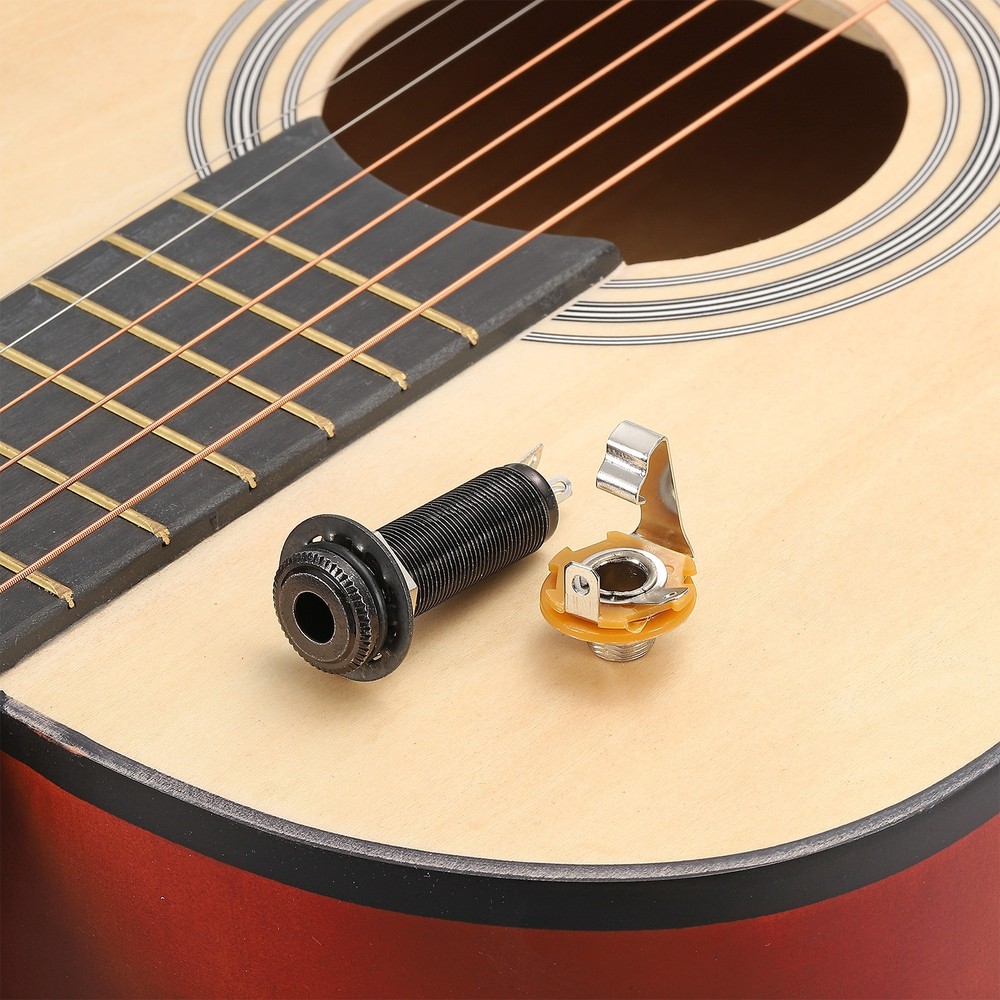 4pcs Guitar Input Jack 1/4" Mono Panel Mount Socket Gold