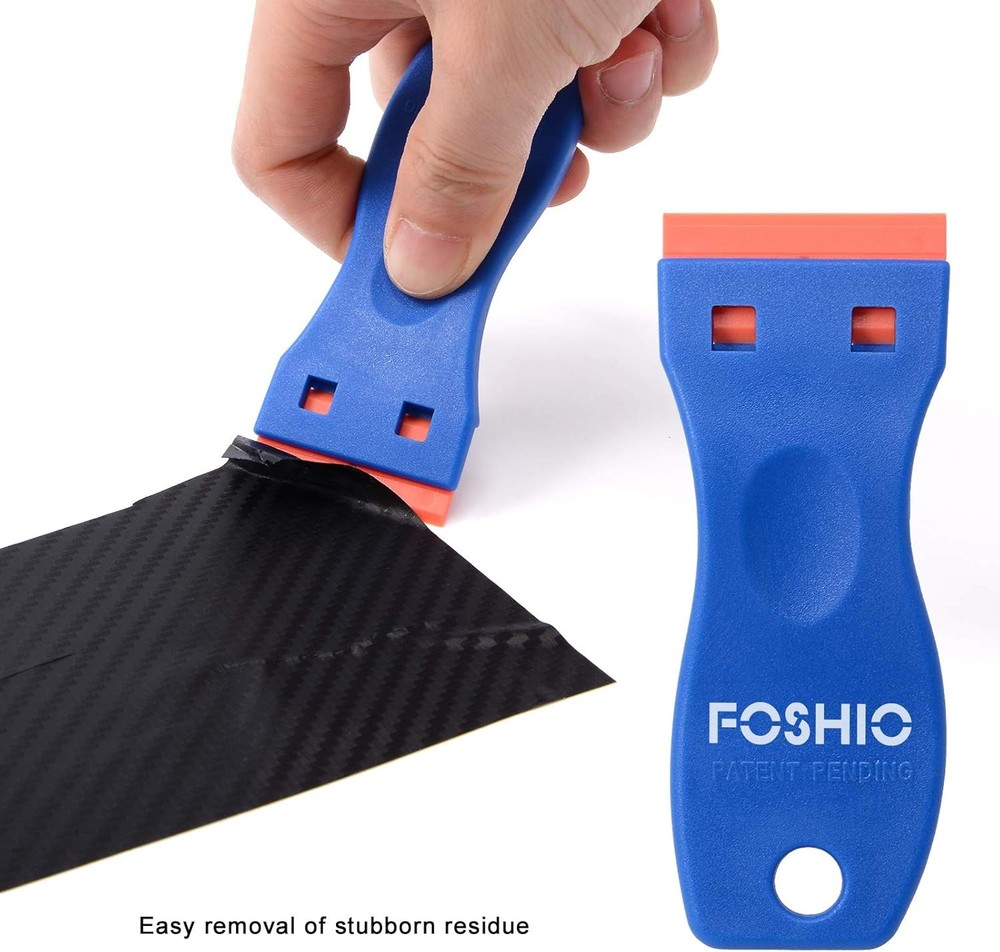 FOSHIO Plastic Razor Blade Scraper Include 2PCS Scraper Tool and 100PCS Blades f