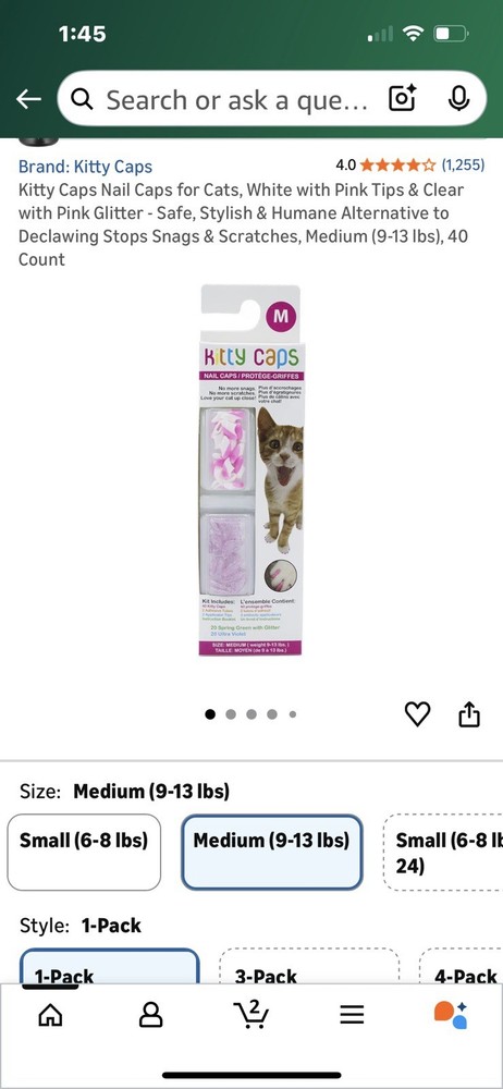 Kitty Caps Nail Caps for Cats-small