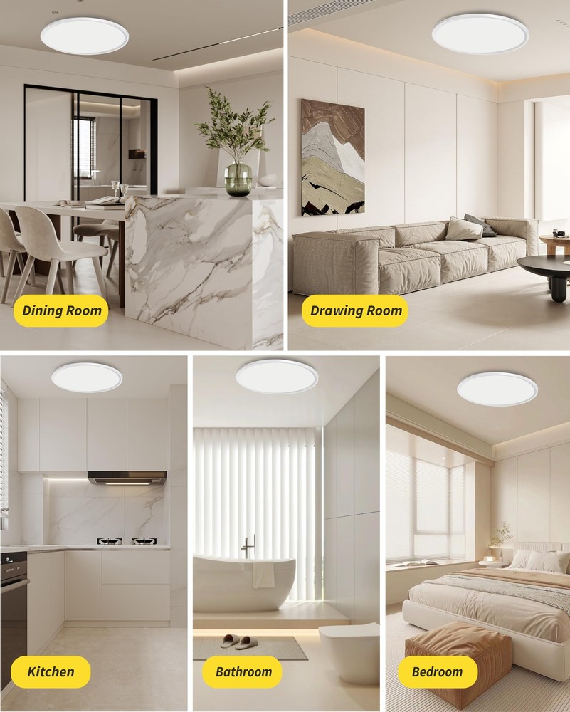 1Pack 16 Inch Remote Control Dimmable Flush Mount Ceiling Light Panel,32W 384...