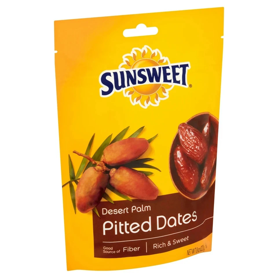 (2 pack) Sunsweet, Desert Palm Pitted, Dates, 8 oz Pouch