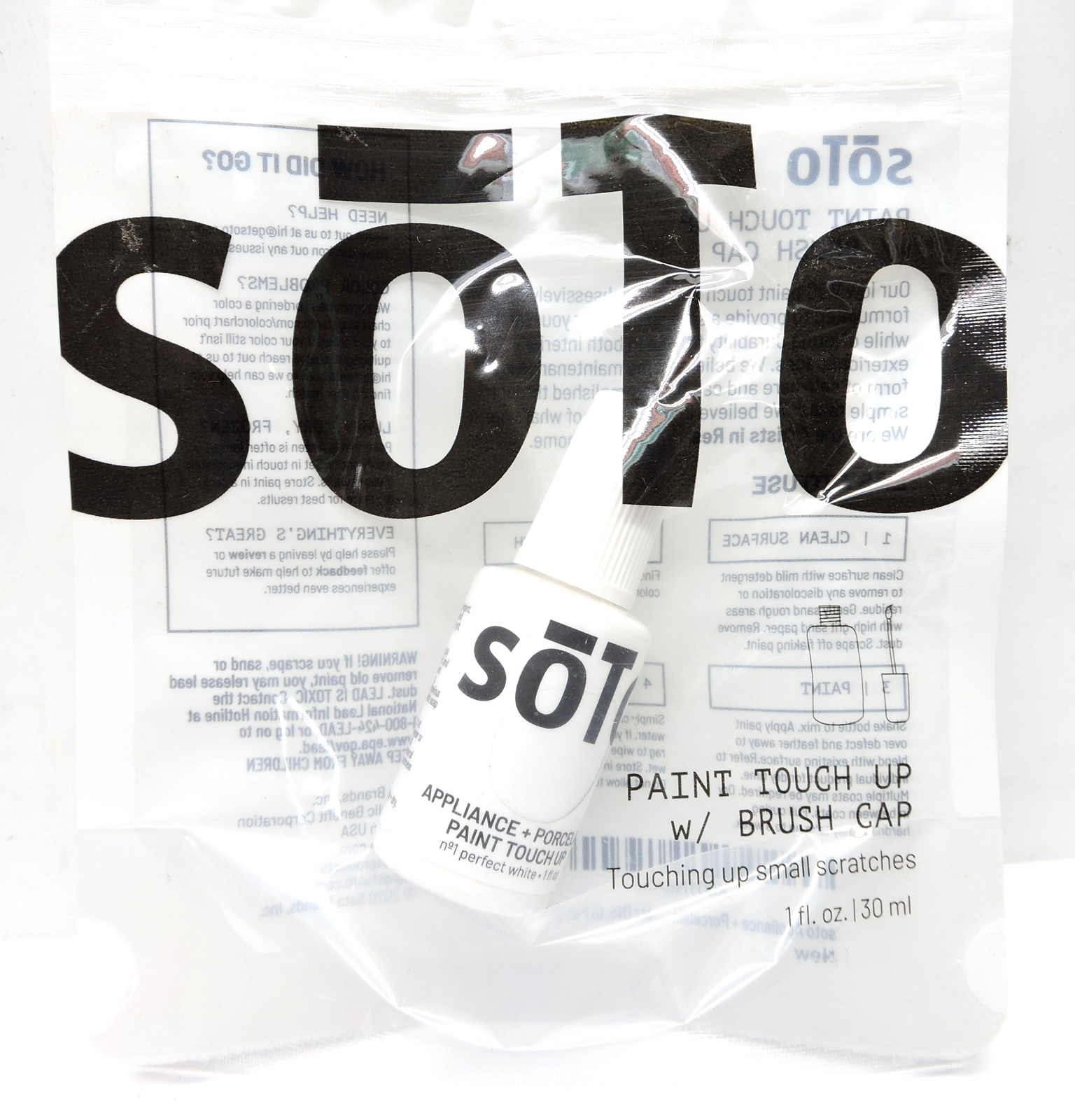 Soto White Paint Touch Up Appliance+Porcelain High-Gloss (No. 01) Perfect White