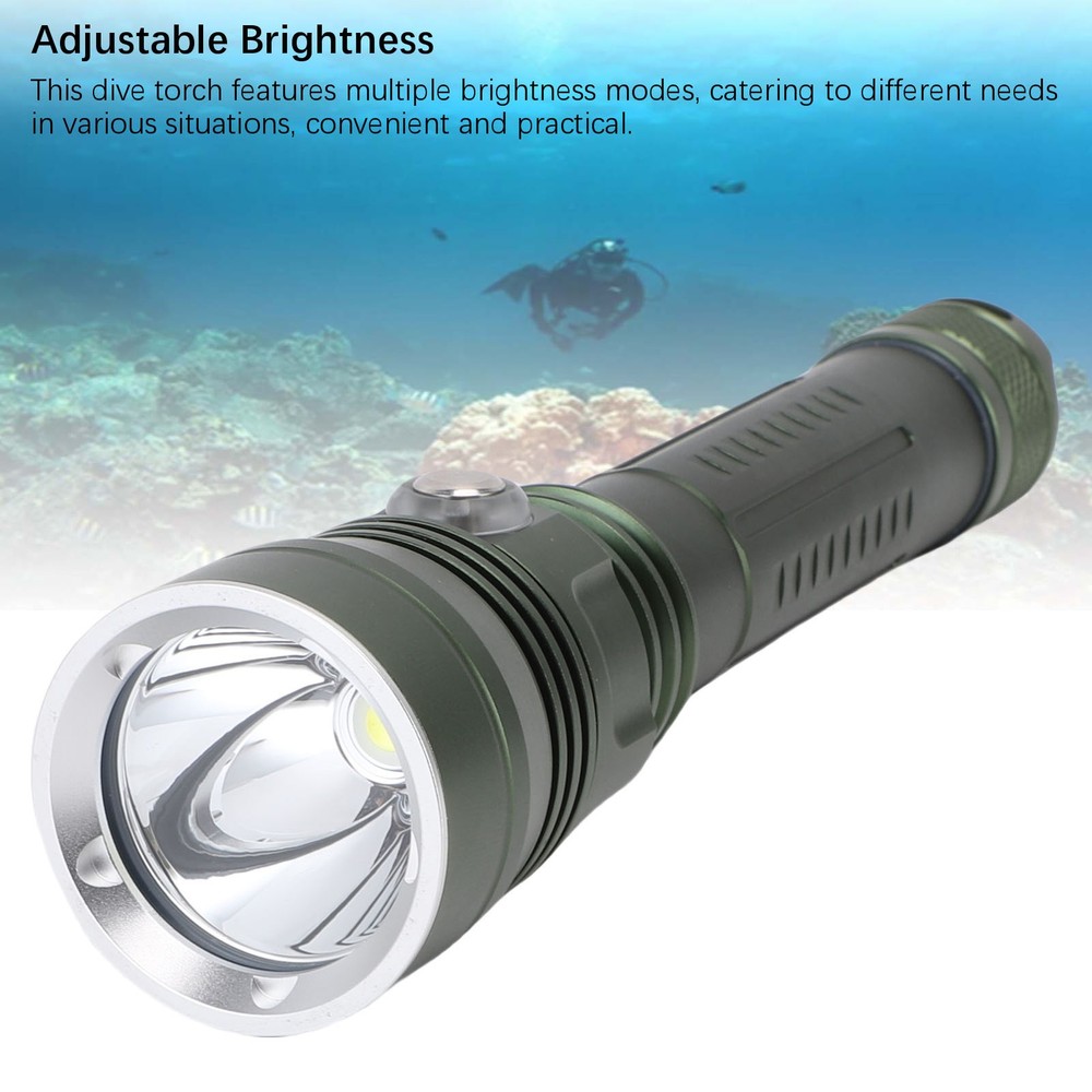 Diving Flashlight 80m Water Proof Dive Light Adjustable Brightness For Fish RRWI